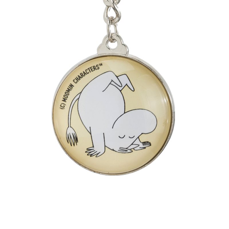 Mumin lycka glasnyckelring gul