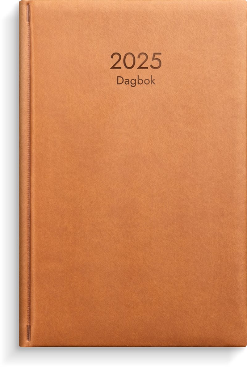 Kalender 2025 Dagbok cognac konstläder