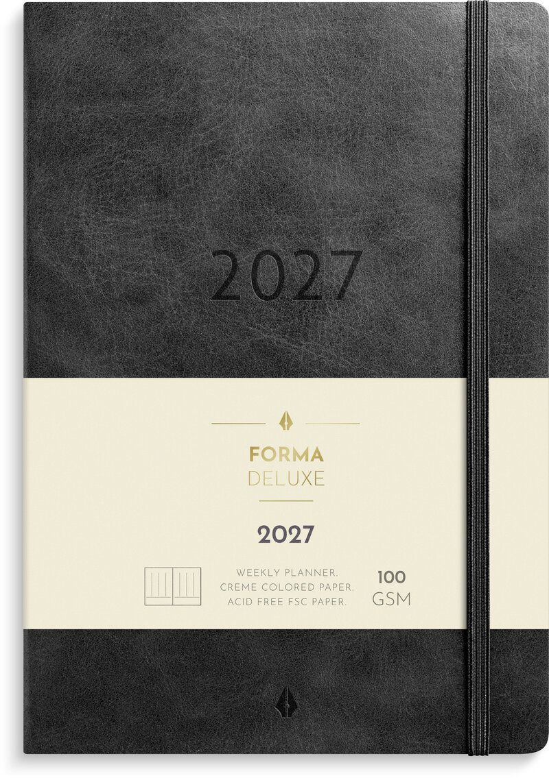 Kalender 2027 Agency A5 Forma Deluxe svart
