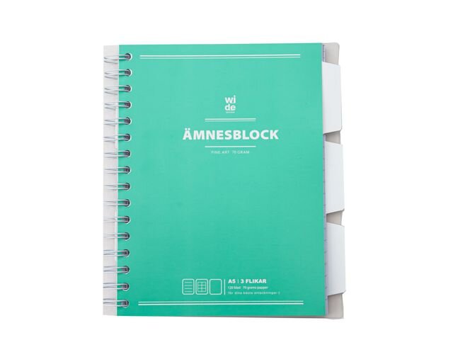 Ämnesblock WIDE A5, 70 gr, 5 flikar