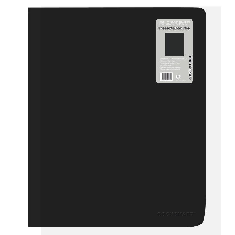 Demopärm A4 x 10+ Ficka, Svart