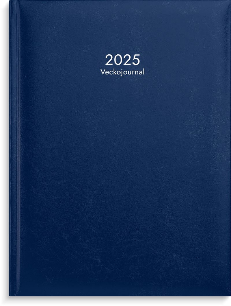 Kalender 2025 Veckojournal blått konstläder