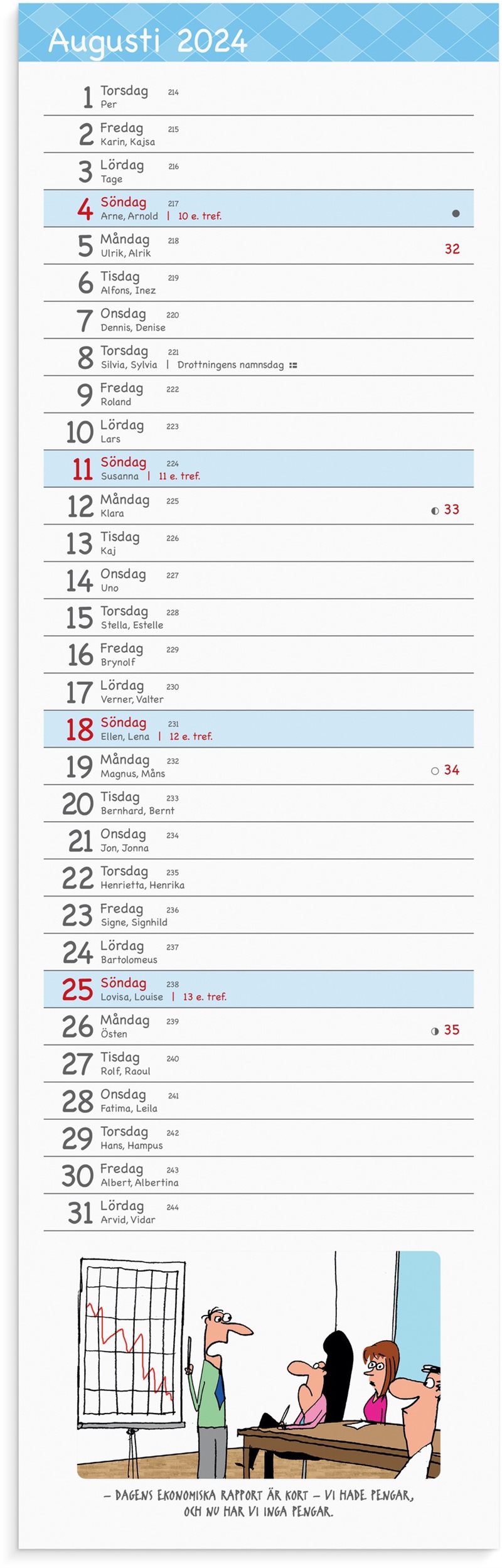 Kalender 2024 Stor Bordskalender Humor