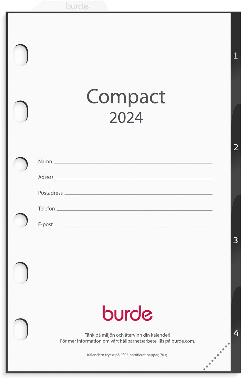 Kalender 2024 Compact grundsats