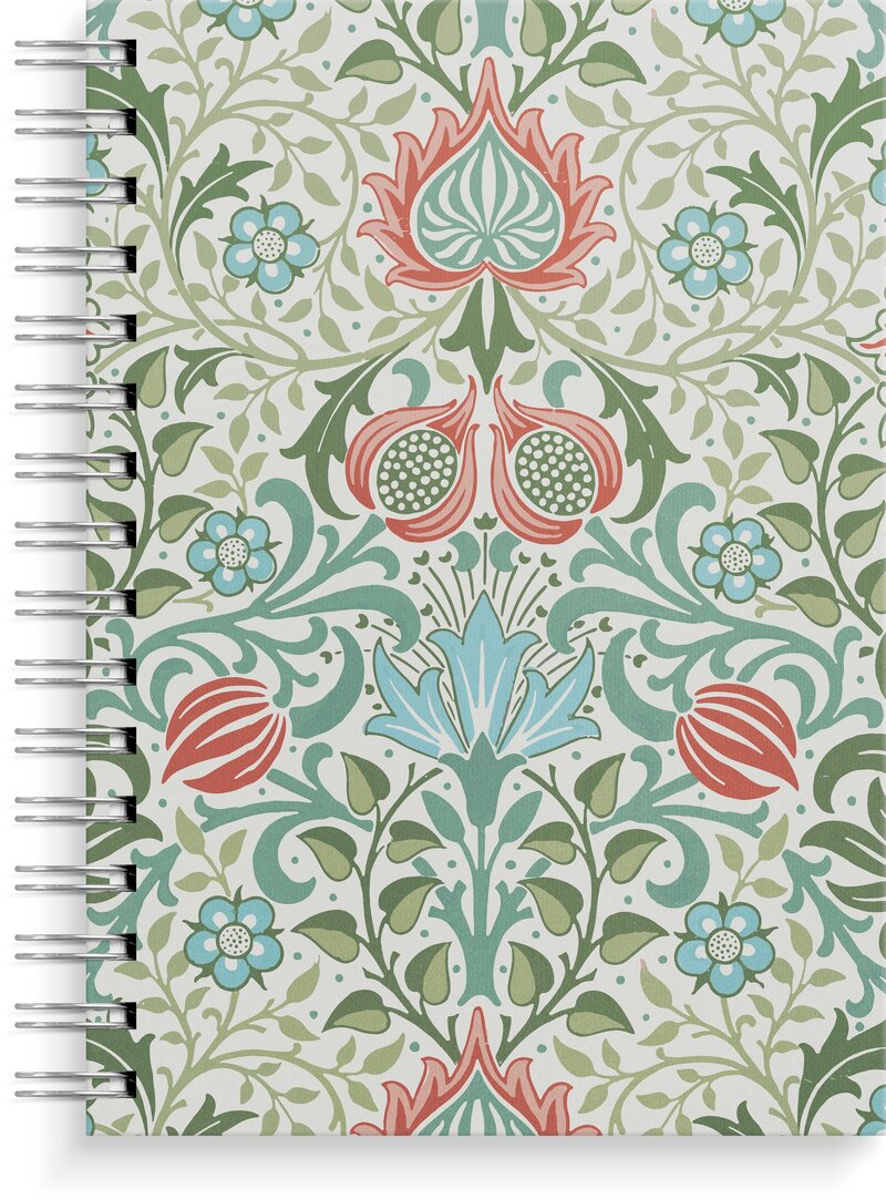 Notebook A5 blue/green flowers