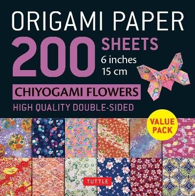 Origami Paper 200 sheets Chiyogami Flowers 6" (15 cm)