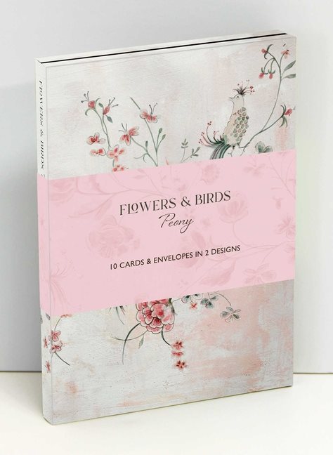 Flowers & Birds Peony Wallet Notecards