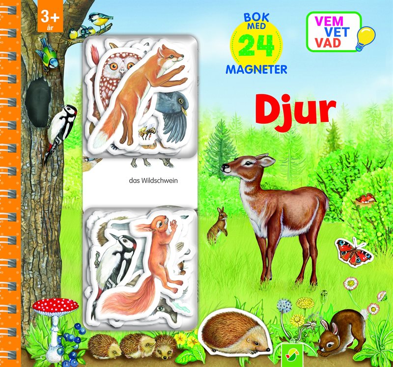 Djur : Bok med 24 magneter