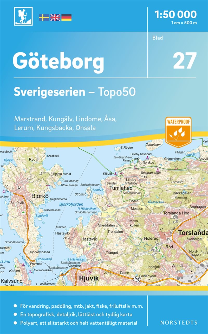 27 Göteborg Sverigeserien Topo50 : Skala 1:50 000