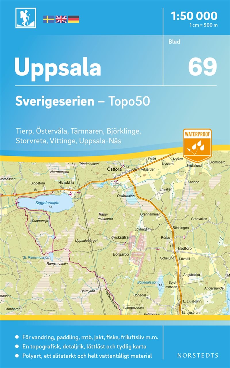 69 Uppsala Sverigeserien Topo50 : Skala 1:50 000