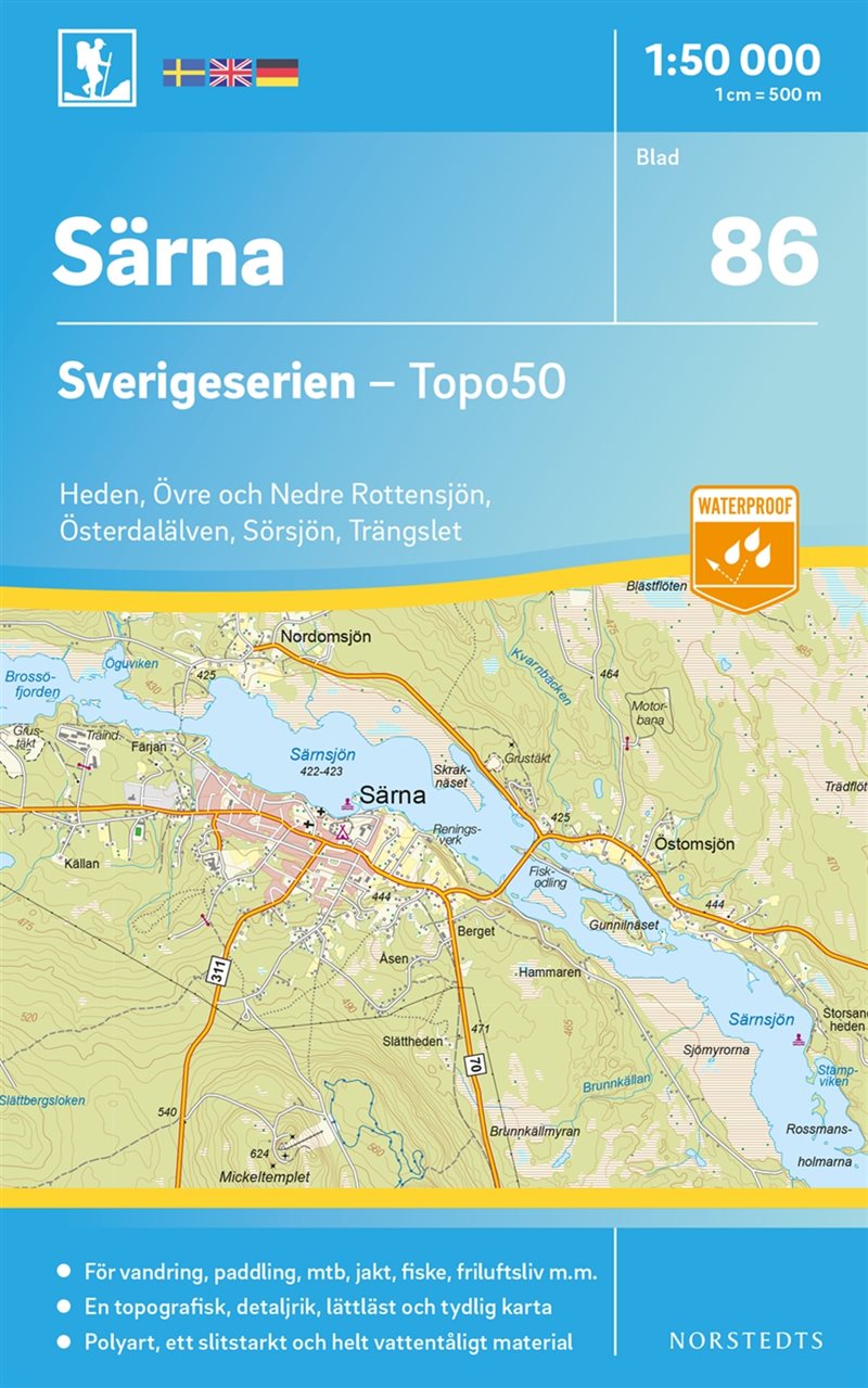 86 Särna Sverigeserien Topo50 : Skala 1:50 000