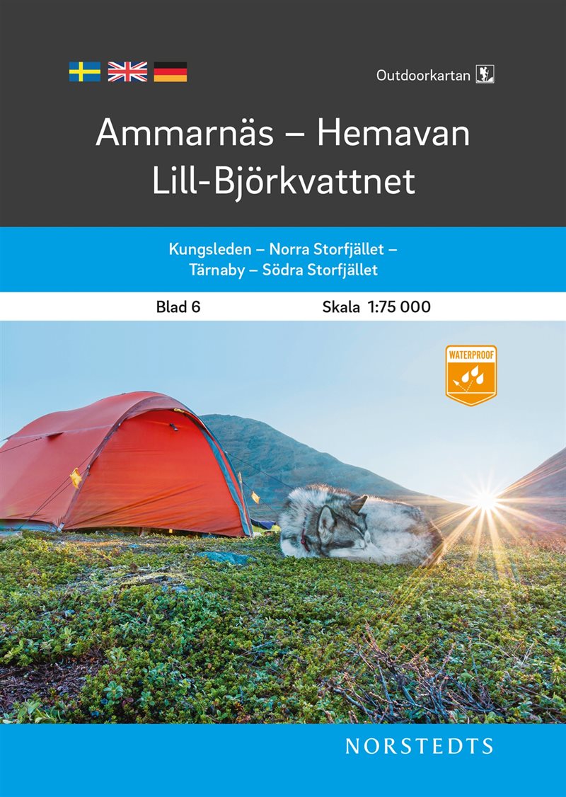 Outdoorkartan Ammarnäs Hemavan Lill-Björkvattnet : Blad 6 Skala 1:75 000