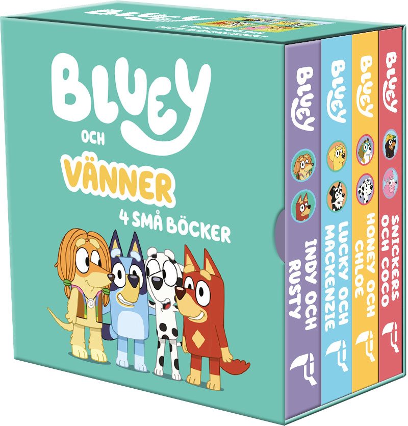 Bluey och vänner. 4 små böcker