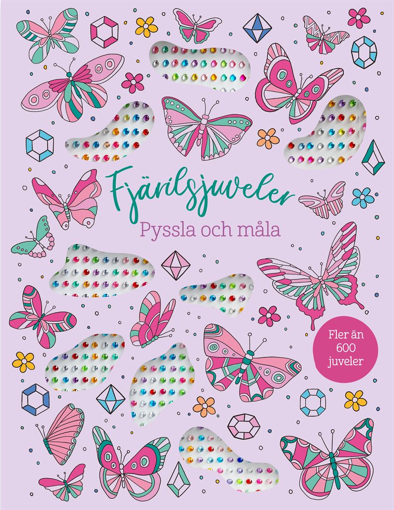 Fjärilsjuveler (lila) : Pyssla och måla