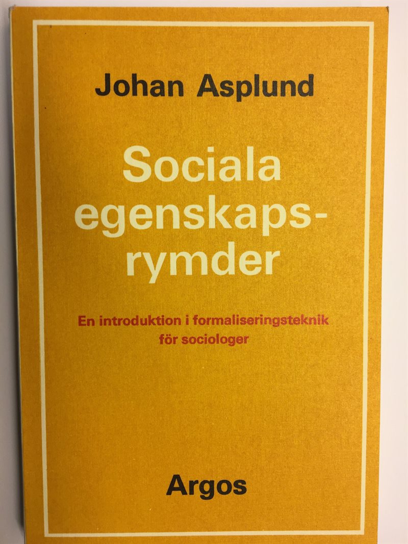 Sociala egenskapsrymder : en introduktion i formaliseringsteknik för sociologer