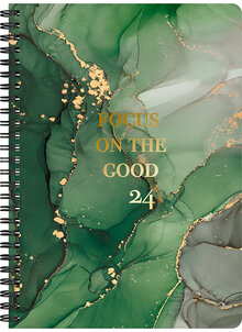 Kalender 2024 A5 Green Marble 12 mån FSC