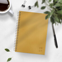 Kalender 2027 Business A5 Textile senapsgul
