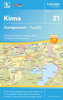 21 Kinna Sverigeserien Topo50 : Skala 1:50 000