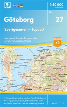 27 Göteborg Sverigeserien Topo50 : Skala 1:50 000