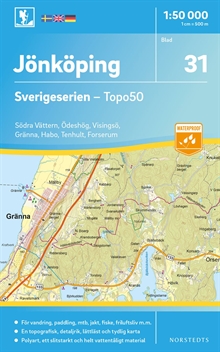 31 Jönköping Sverigeserien Topo50 : Skala 1:50 000