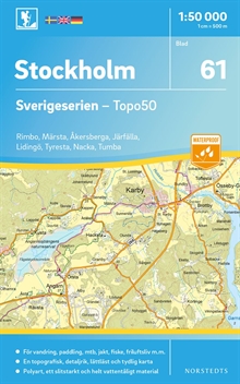 61 Stockholm Sverigeserien Topo50 : Skala 1:50 000