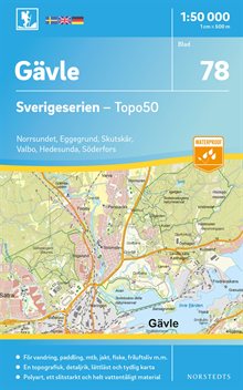 78 Gävle Sverigeserien Topo50 : Skala 1:50 000