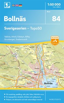 84 Bollnäs Sverigeserien Topo50 : Skala 1:50 000