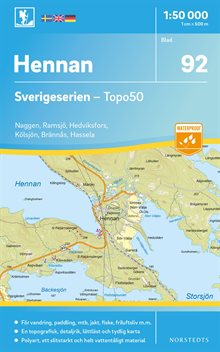 92 Hennan Sverigeserien Topo50 : Skala 1:50 000